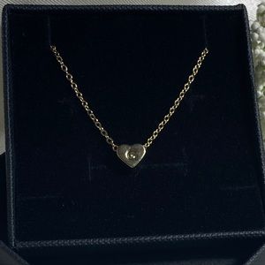 Tewiky Tiny Initial Heart Choker Necklaces Alphabet Letter Boy's Necklaces 18k G